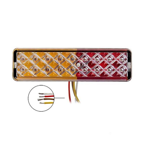 Takavalo 12/24V 3 toimintoa 135x38mm LED pidikkeellä musta läpipainopakkauksessa