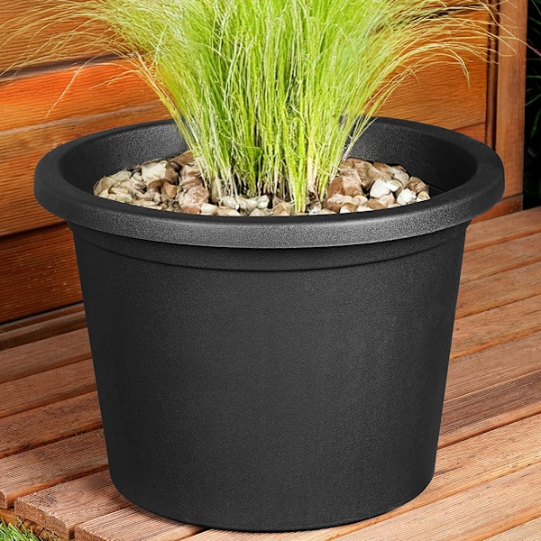 Havekrukke i plast sort rund 34 cm