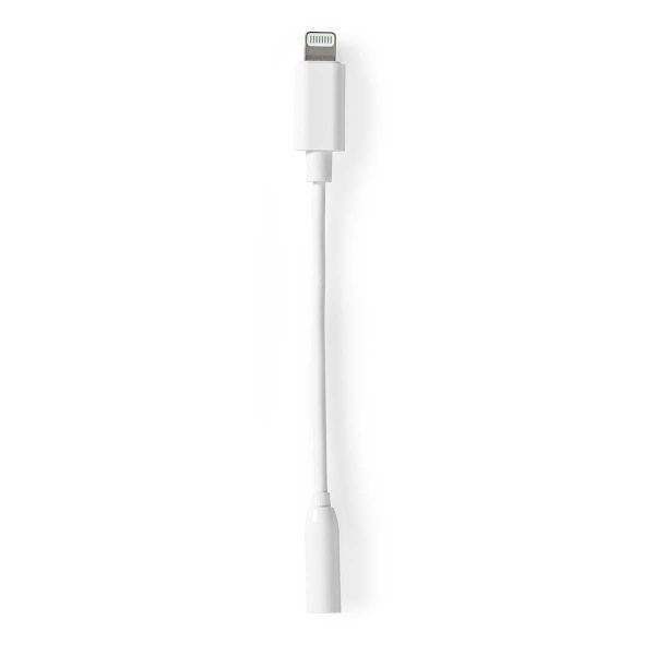 Lightning Adapter | Apple Lightning, 8-stifts | 3.5 mm Hona | Nickelplaterad | 0.10 m | Rund | PVC
