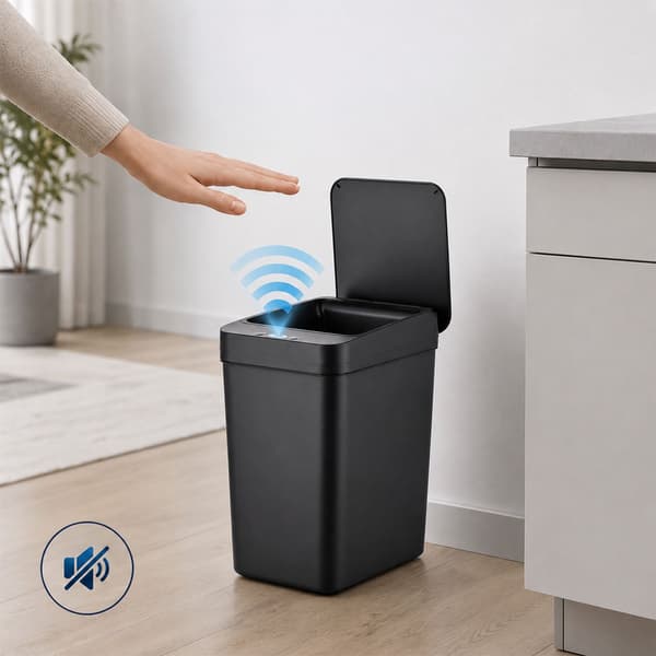 9L sort plastik sensorspand til køkken