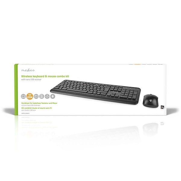Mus och tangentbord | Trådlös | Mus- och tangentbordanslutning: USB | 800 / 1200 / 1600 dpi | Justerbar DPI | AZERTY | FR Layout