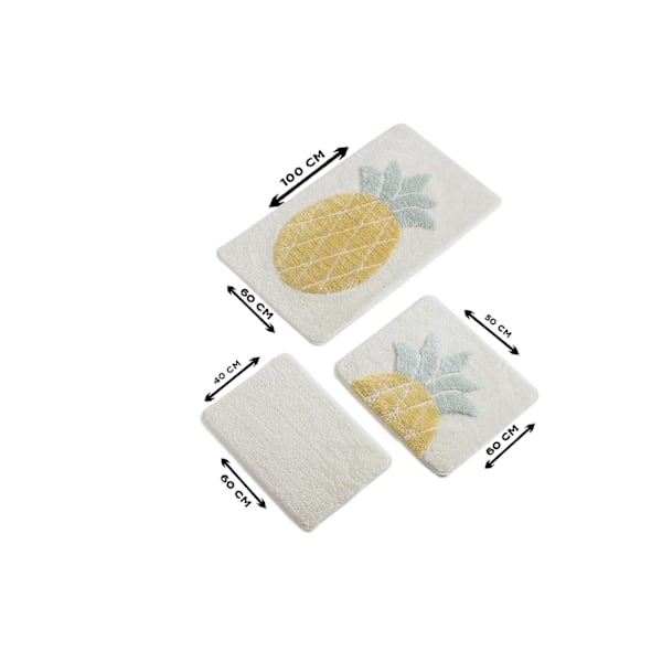 Akryl Badmatta Set (3 delar) Ananas