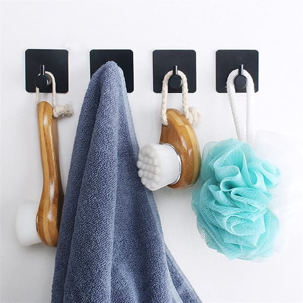 Loftkrokset, svart, pulverlackerat stål, 4-pack