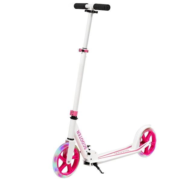 Skootteri skootteri kokoontaitettava potkulaudan korkeus säädettävissä 100kg kantavuus potkulaudalla 2 LED-pyörää pinkki