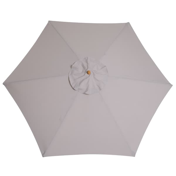 Parasoll Trädgård Paraply Med 3-Lagers Solskydd, Bambu & 180/㎡ Polyester, Grå, Ø2,5 X 2,3 M
