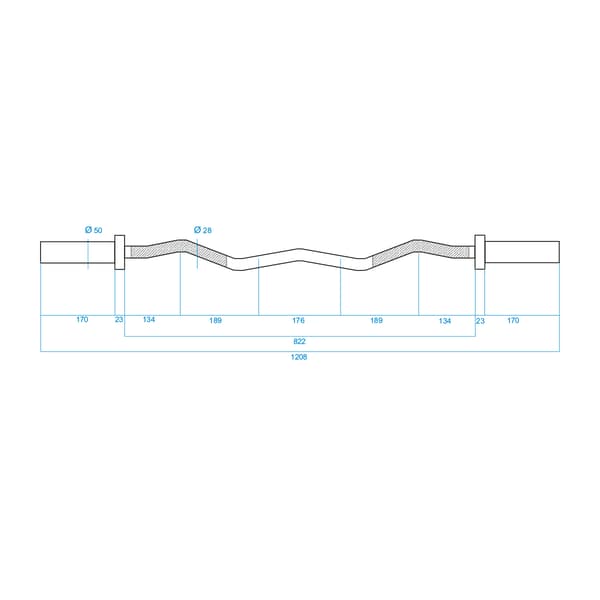 Olympic Curl Bar 120 cm, 50 mm belastningsdiameter