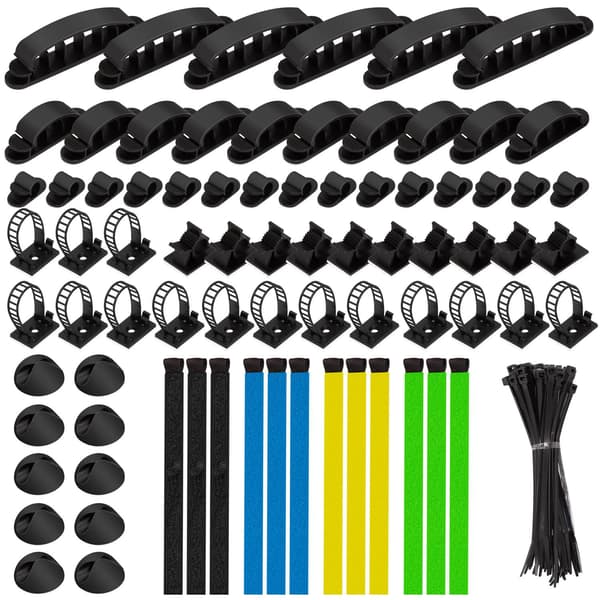 8 stykke kabelstyringssæt 128 stykker assorterede farver
