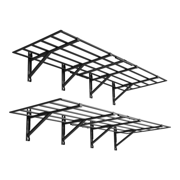 Vægmonterede garagereoler, 2-lags stål, 4-pak, 725 kg
