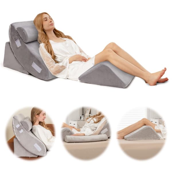 Kilkuddsset 4 delars säng Kilkudde Postoperativ Memory Foam Kuddset Grå