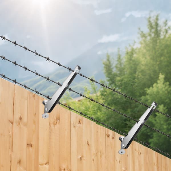 Forlængerarme til hegnspæle, 10-pak, 30 cm galvaniseret stål