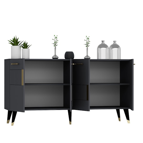 Konsol Moda - antracit, guld