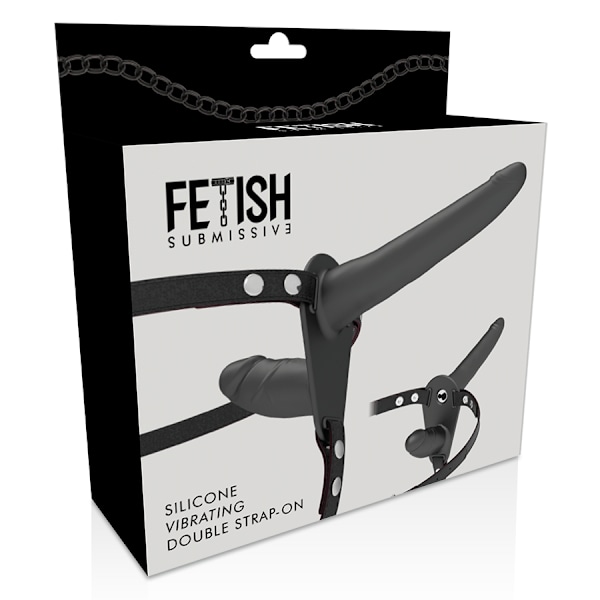 Fetish underdanig sele - dobbelt penetration sort vibrator