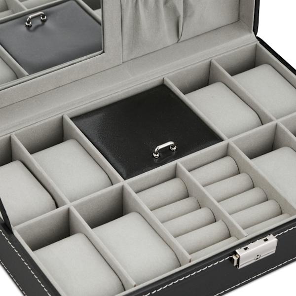 Svart klockbox för 8 klockor