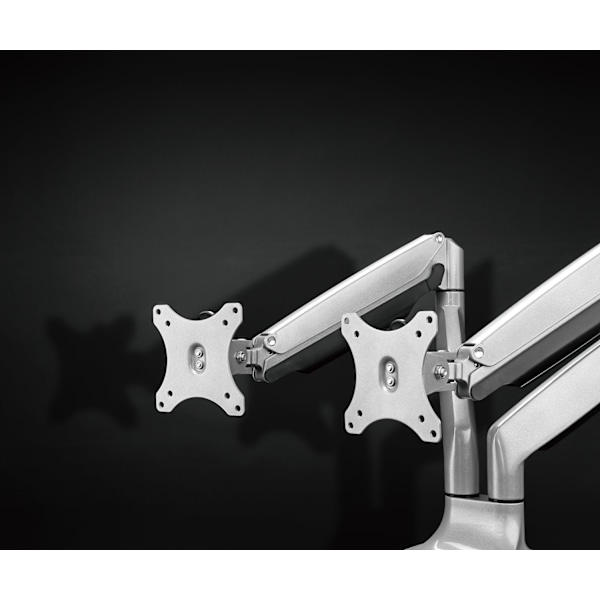 Mozi Dual Display Gas Spring Skrivebordsstativ - bordstativ til to skærme