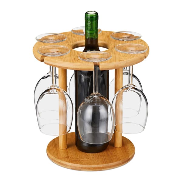 Bambus vinglasholder til 6 glas