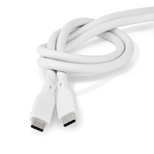 USB-kabel | USB 3.2 Gen 2 | USB-C™ Han | USB-C™ Han | 240 W | 8K@30Hz | 20 Gbps | Nikkelplateret | 1.00 m | Runde | Silikone | Hvid | Box