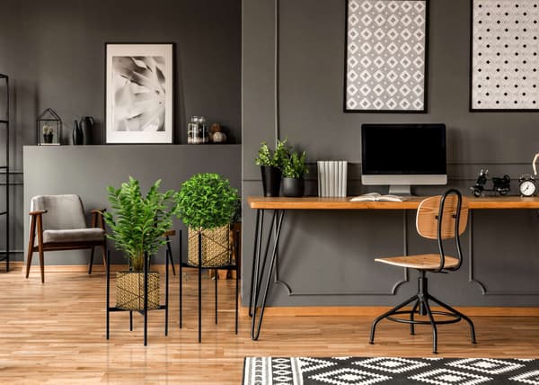 Metallväxtställ, Loftstil, 70 cm, Svart