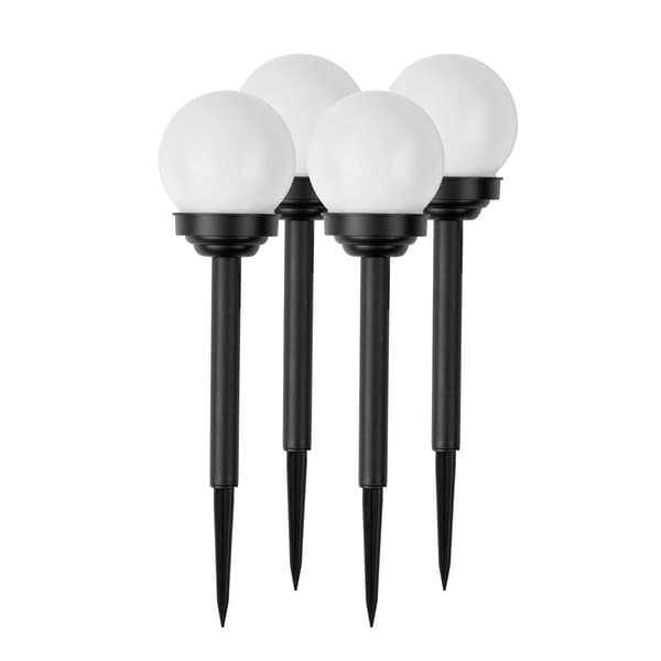 Solcellslampa, vit kula, 4 st Ilumen LS-102