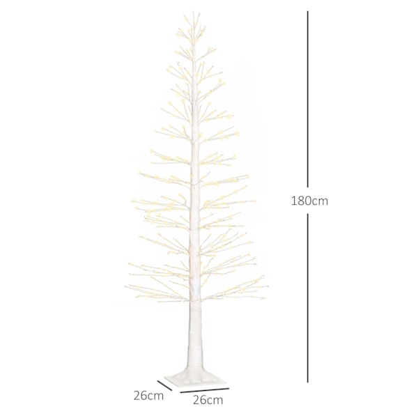 180 cm konstgjord trädljusträd med 810 LED, LED julgran, juldekoration för jul, födelsedag, bröllop, inomhus och utomhus vit