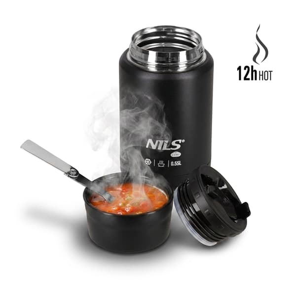 Lounastermos 550ml, musta, ruostumaton teräs