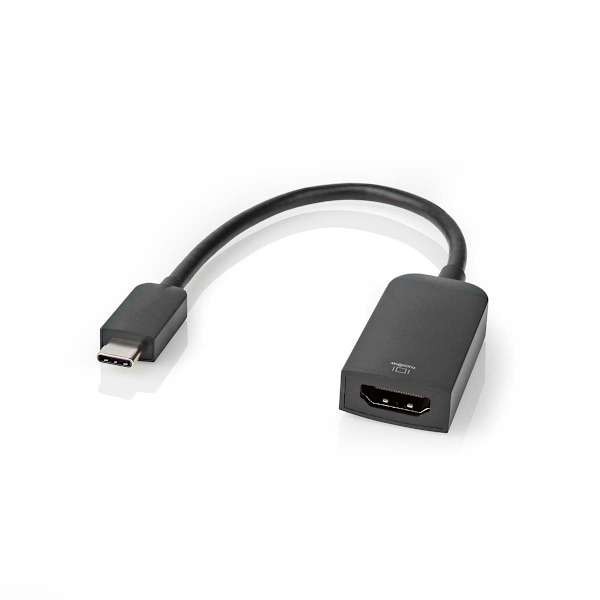 USB-C™ Sovitin | USB 3.2 Gen 1 | USB-C™ Uros | HDMI naaras | 4K@60Hz | 0.20 m | Pyöreä | Niklattu | PVC | Musta | Laatikko