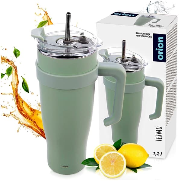 Matkamuki 1,2 l ruostumatonta terästä kahvalla