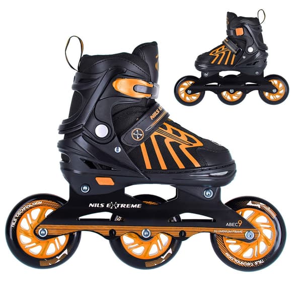 Orange in-line skøjter, størrelse S (29-33)
