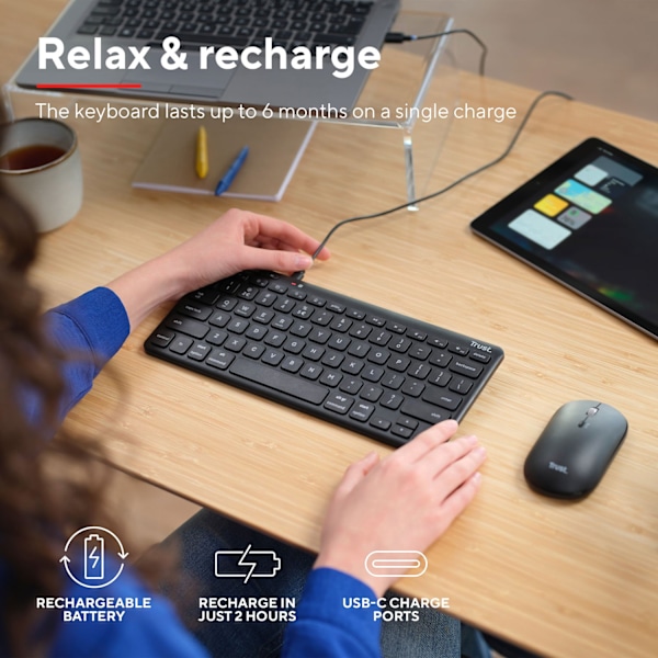 Lyra Kompakt trådløst tastatur nordisk layout