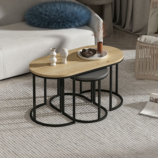 Redebord (3 stykker) Dena - antracit, eg
