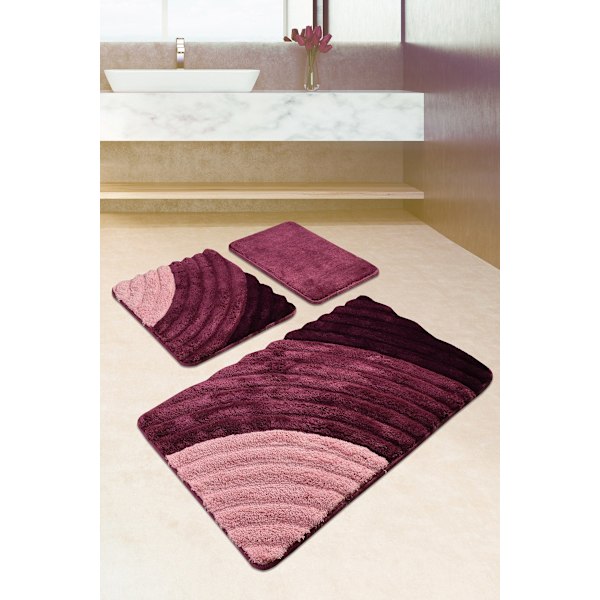 Akryylikylpymattosetti (3 kpl) Well - violetti