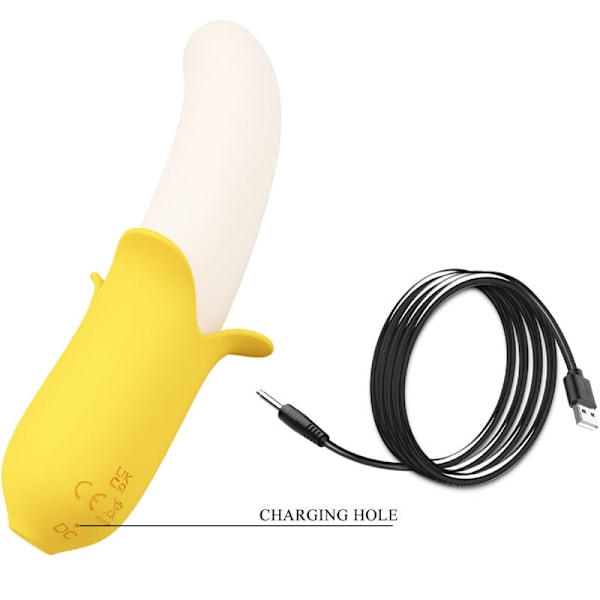 Pretty Love - Banana Geek Super Power 7 Vibrations Up&Down Silikone Sort