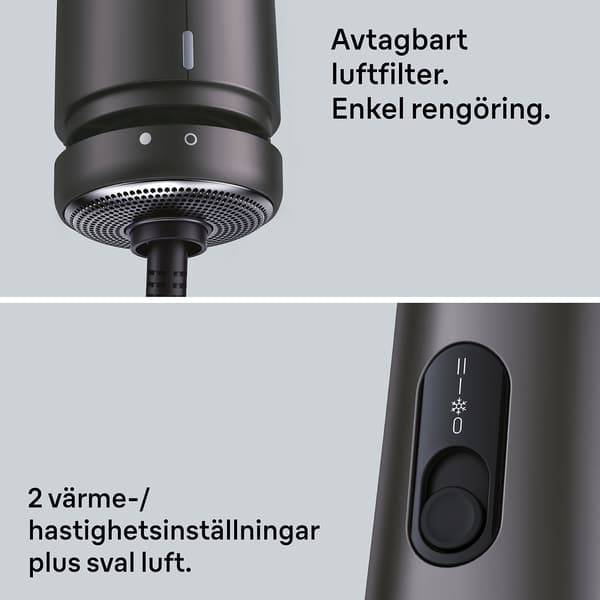 Ionisk varmluftsbørstestyler 800W, 2 tilbehør