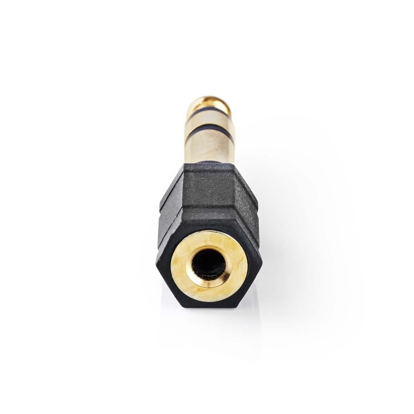 Stereo Audio Adapter | 6.35 mm Hane | 3.5 mm Hona | Guldplaterad | Rak | ABS | Svart | 10 st. | Plastpåse