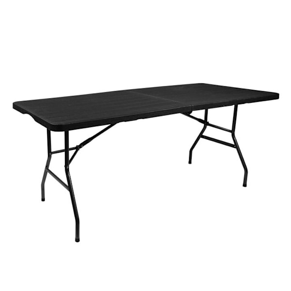 Fällbart trädgårdsbord svart 180cm
