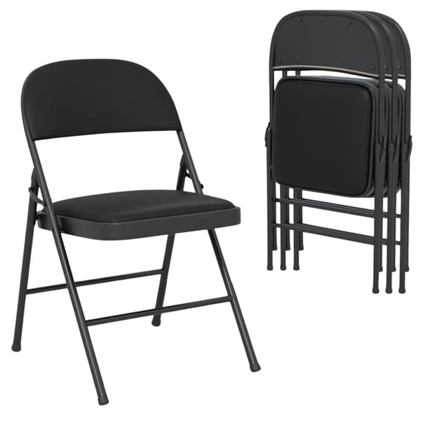 Hopfällbara stolar, 4-pack, metallram, 150 kg belastning