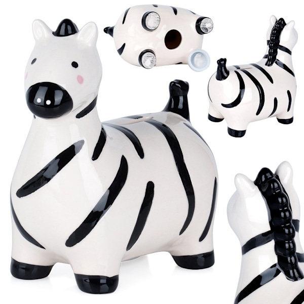 Keramisk spargris zebra