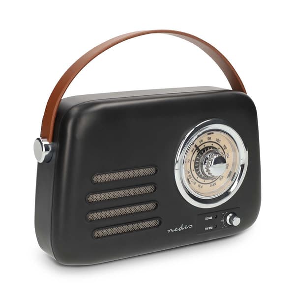 Bærbar Bluetooth FM-radio, sort, USB- og batteridrevet