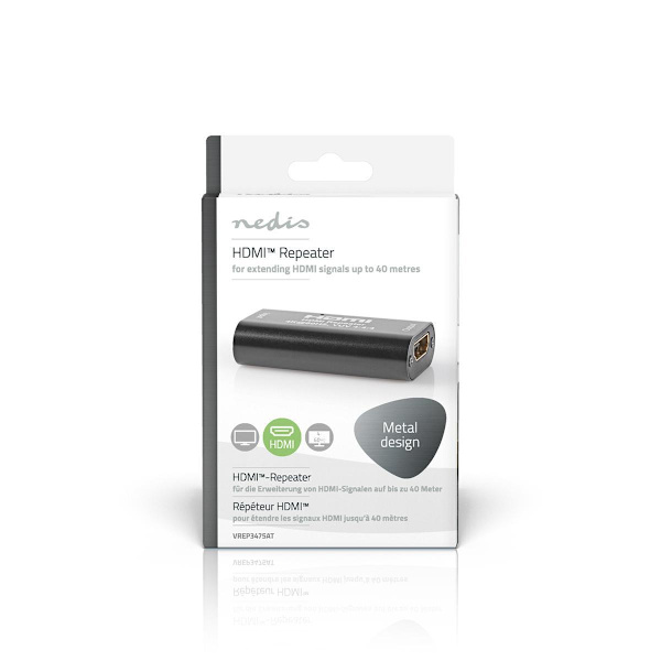 HDMI ™ Repeater | 40.0 m | 4K@60Hz | 18 Gbps | Metall | Antracit