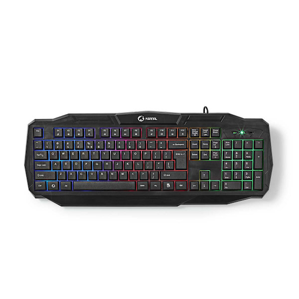 Wired Gaming Keyboard | USB 2.0 | Membrane Nøgler | LED | US international | US layout | USB Drevet | Strømkabellængde: 1.50 m | Gaming Sort