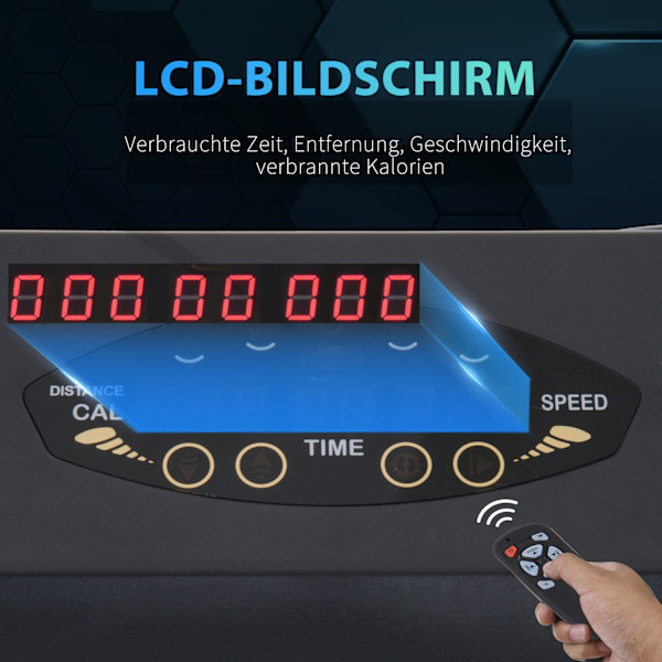 Elektrisk Løbebånd Med Lcd-Display, Foldbar Fitnessmaskine, 1-6 Km/T, Stål, Sort, 105 X 56 X 108,5 Cm