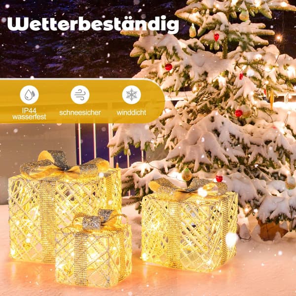 3-delade LED-presentaskar med 50 varmvita lampor