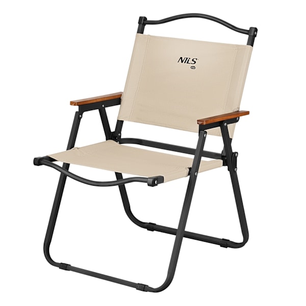 Beige klapstol, 900D polyester, jernstel