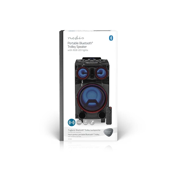 Bluetooth® Party Speaker | Maksimal batteritid: 6.5 timer | 120 W | Bærehåndtag | Fest lys | Equalizer | Sort