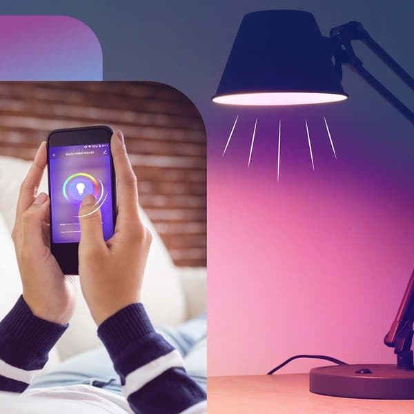 Smart Wi-Fi LED-lampa, E27, Dimbar, Röststyrning