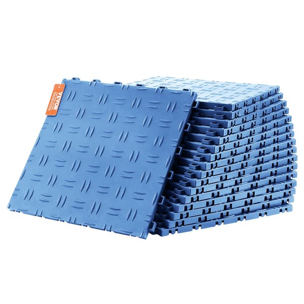Sammanfogade garagegolvplattor, 12x12, 50-pack, blå