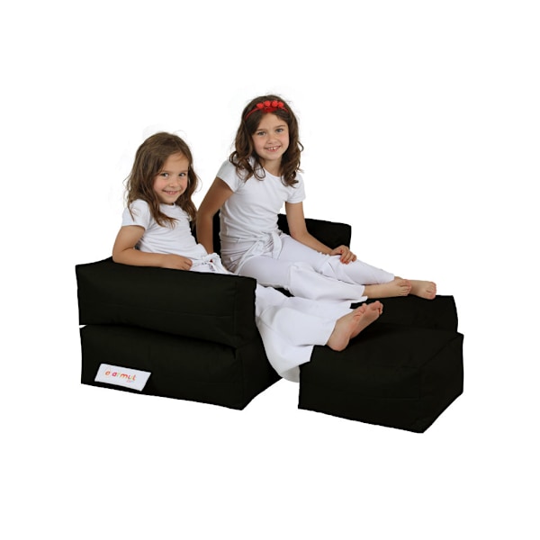 Garden Bean Bag Kids Dobbeltsæde puf - Sort