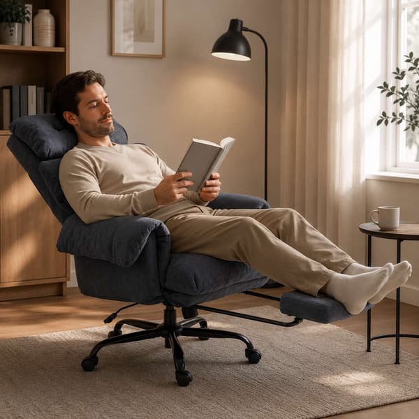 Ergonomisk kontorsstol med justerbar lutning, mörkgrå