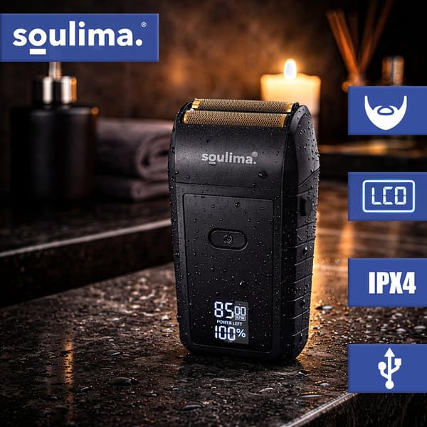 Soulima-parranajoskone LED-näytöllä