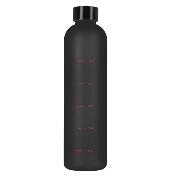 Tritan-vesipullo, musta, tiivis, 1L