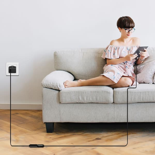 USB-C-jatkokaapeli, 60 W, 3 m, musta